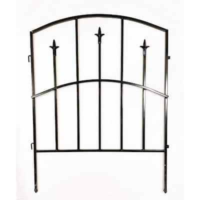 Alexander 32.25 in. H x 24.75 in. W Black Metal Garden Fence