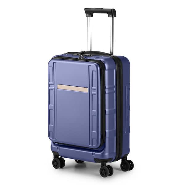 Karl home 1-Piece Luggage Set, ABS Plus PC 20 in. Luggage with Front Compartment, Double Spinner Wheels, TSA Lock, Blue Color