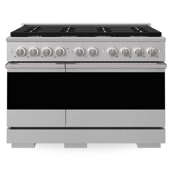 48 in. 6.7 cu. ft. Marino Dual Fuel Freestanding Range w/ 8 Gas Burners and Electric Convection Oven in Stainless Steel