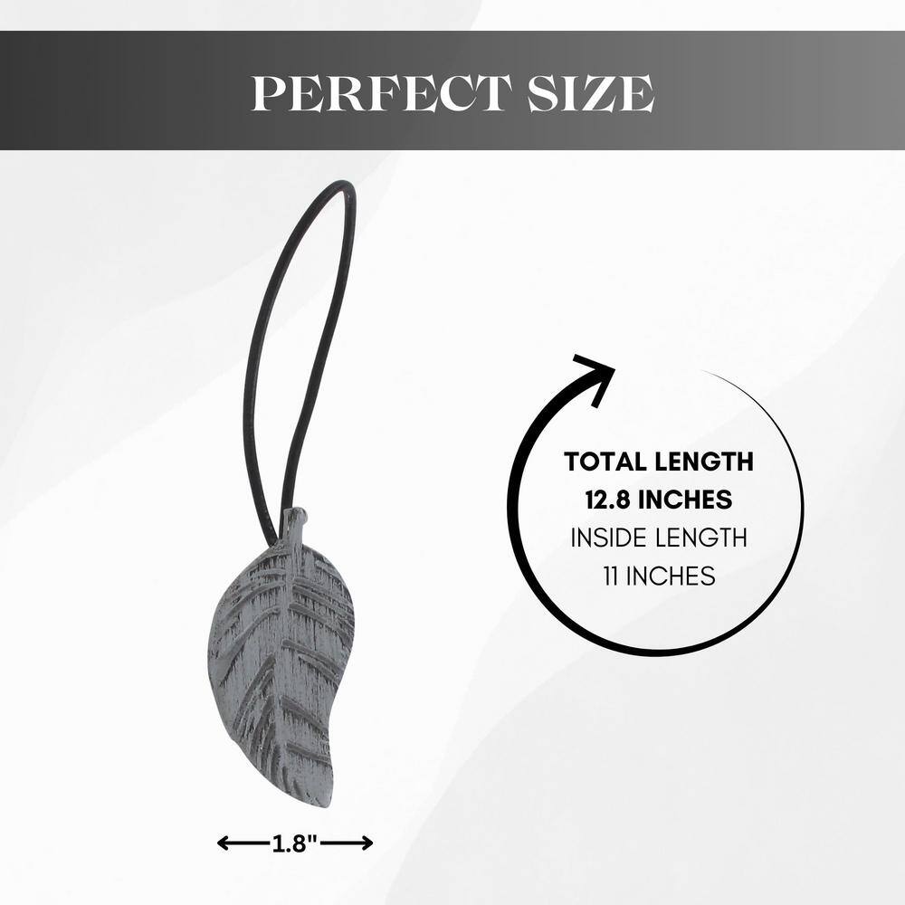 Gray and Black Magnetic Wooden Leaf Curtain Tiebacks Set
