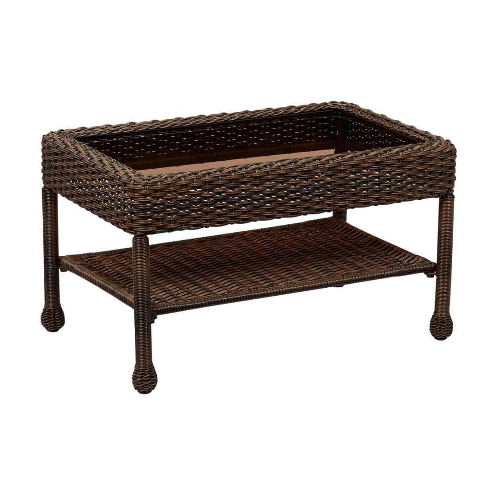 Stylewell Mix And Match Brown Wicker Outdoor Coffee Table 65 51686b 5c The Home Depot