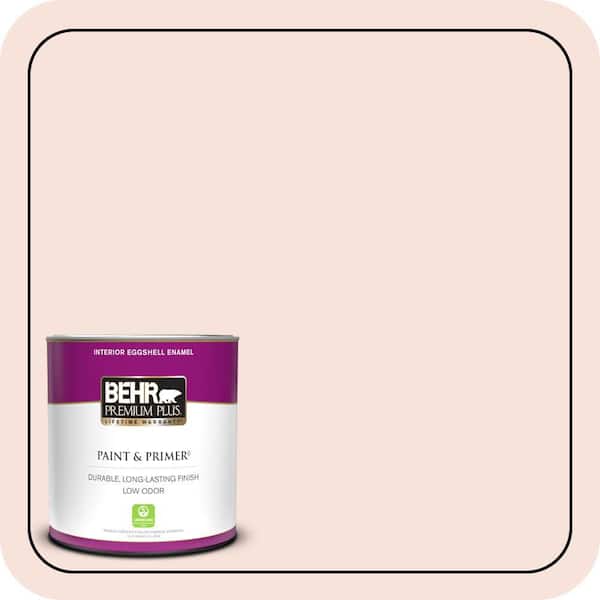 BEHR PREMIUM PLUS 1 qt. #210C-1 Angel Blush Eggshell Enamel Low Odor Interior Paint & Primer