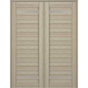 Perla 60"x 84" Both Active 2-Lite Shambor Wood Composite Double Prehung Interior Door