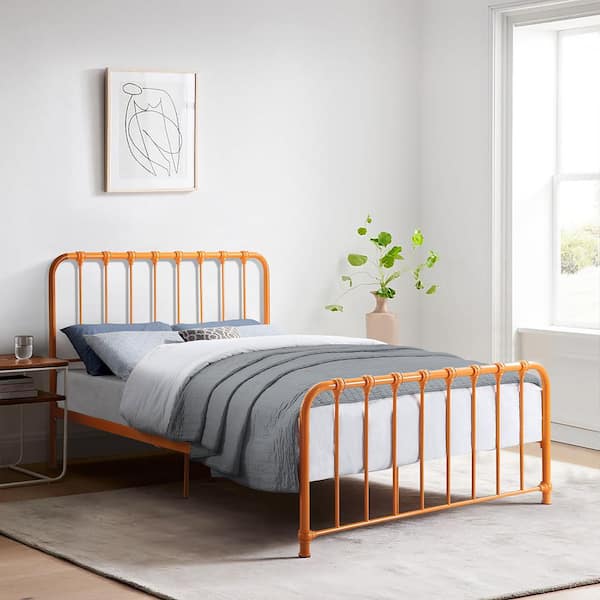 Lazzara Jocelyn Orange Metal Frame Full Platform Bed 1571RNF-1