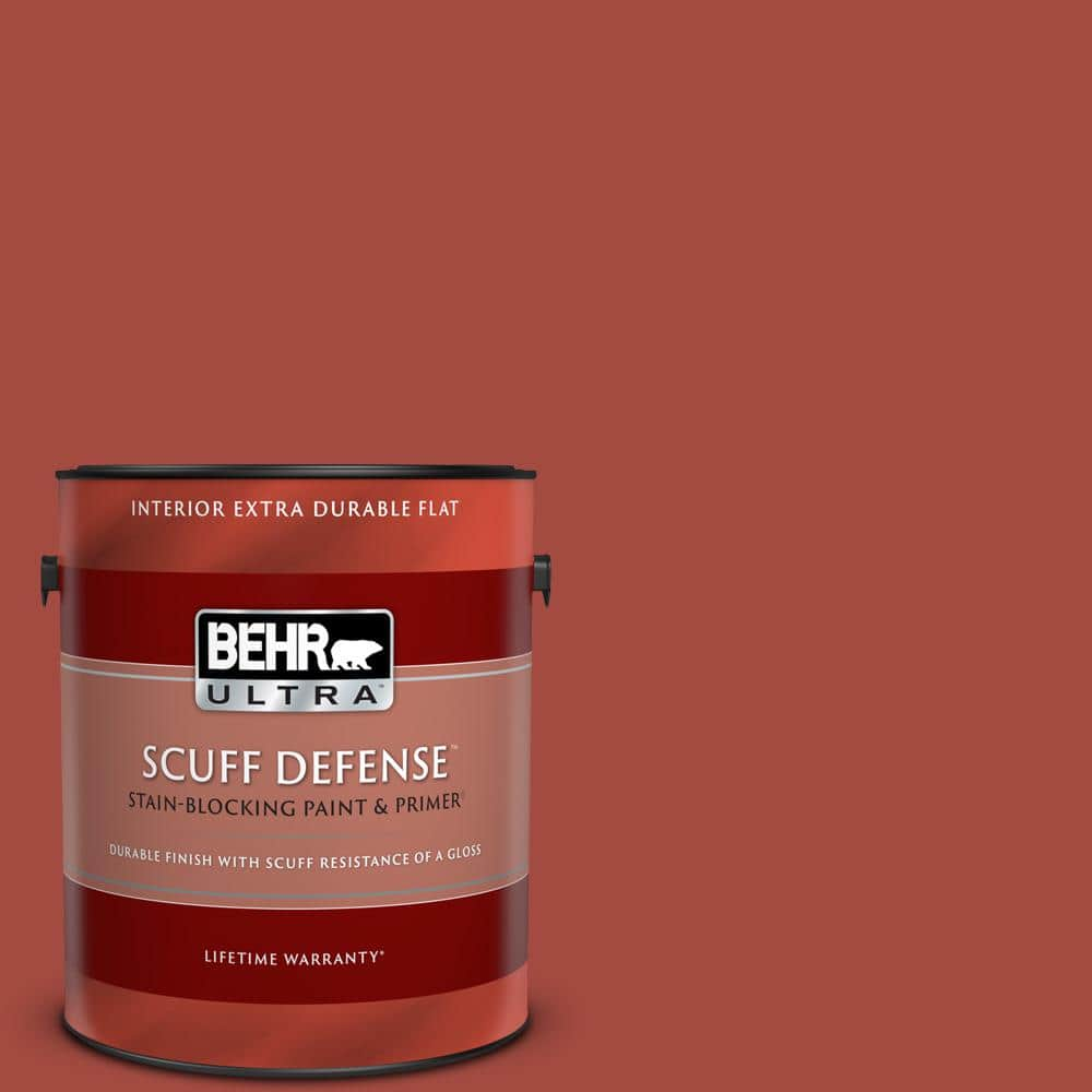 BEHR Premium Plus 1 gal. #170D-7 Farmhouse Red Flat Exterior Paint & Primer