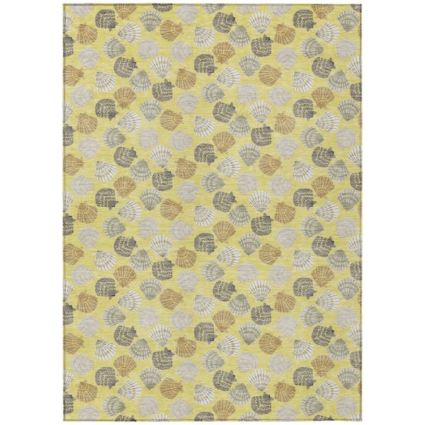 Chantille Machine Washable Indoor/Outdoor Abstract ACN2986 Yellow 10 ft. x 14 ft. Area Rug