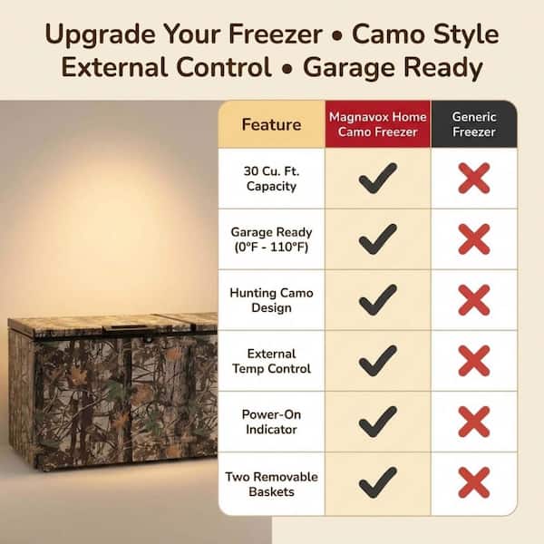 Magnavox 30 cu. ft. 2-Door Manual Defrost Chest Freezer with