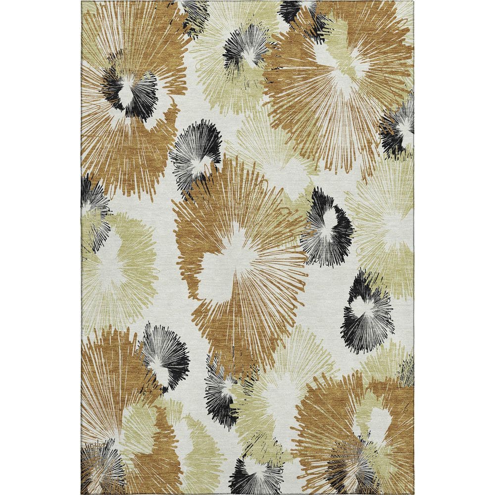Mayfield Premium Machine Washable Abstract AMF2132 Copper 3 ft. x 5 ft. Area Rug price history on PriceWatchPro