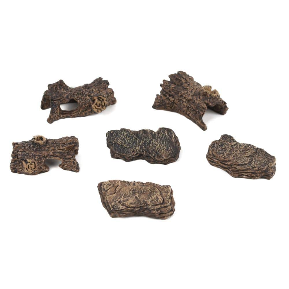 2.36 in. Artificial Stump Rocks Terrarium Decor Brown 6-Piece TFL0470 ...