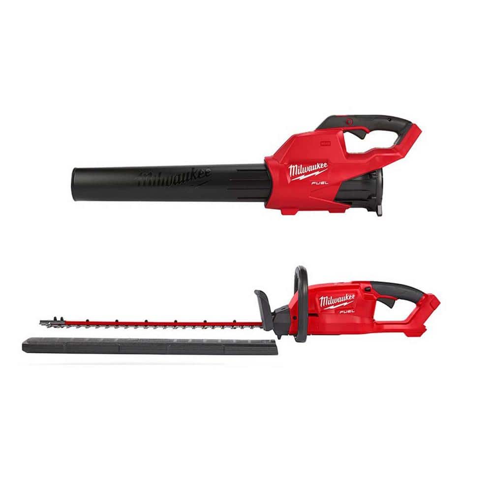 Milwaukee M18 FUEL 18V Lithium-Ion Brushless Cordless Handheld Blower and M18 FUEL Hedge Trimmer Combo Kit (2-Tool)
