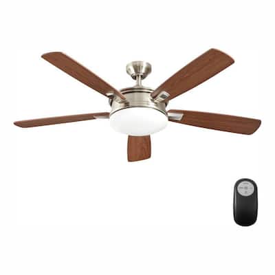 Daylesford 52 in. LED Indoor Nickel Ceiling Fan with Light Kit and Remote Control
