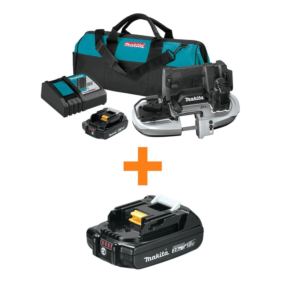 18V LXT Sub-Compact Lithium-Ion Brushless Cordless Band Saw Kit (2.0Ah) with bonus 18V LXT Battery Pack 2.0Ah -  Makita, XBP05R1B-BL1820