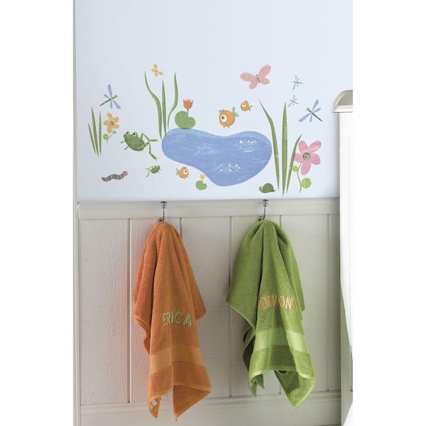 RoomMates 5 in. x 11.5 in. Hoppy Pond Peel and Stick Wall Decal