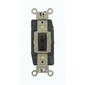 20 Amp Industrial Grade Heavy Duty Single-Pole Double-Throw Center-Off Maintained Contact Toggle Switch, Brown