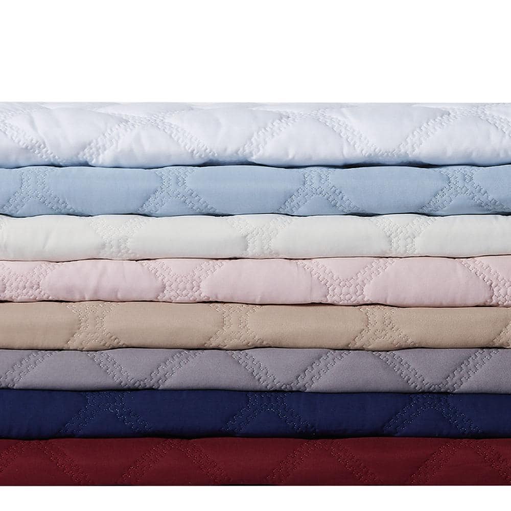 Blush Microfiber King Quilt and Sham Set