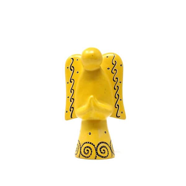 Yellow Soapstone Angel Sculpture