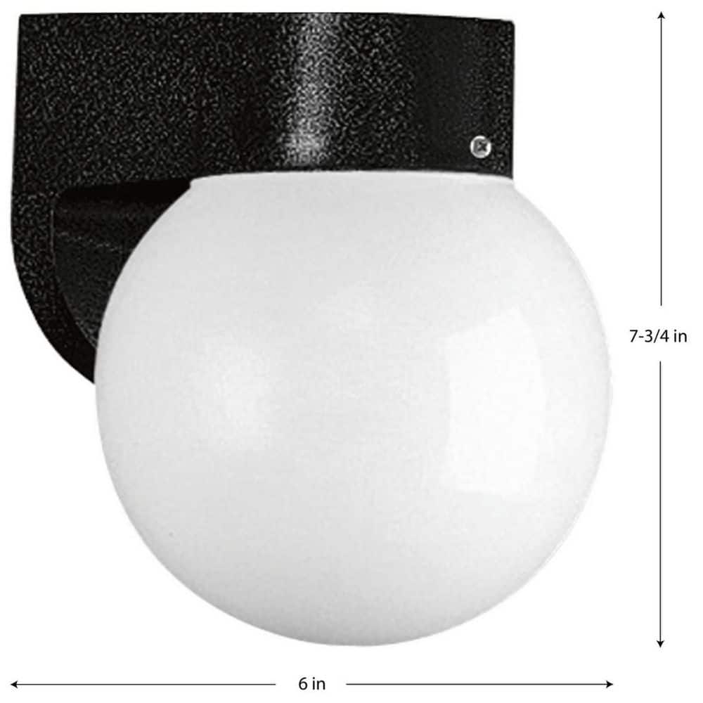 Black Polycarbonate 6-Inch Globe Outdoor Wall Lantern