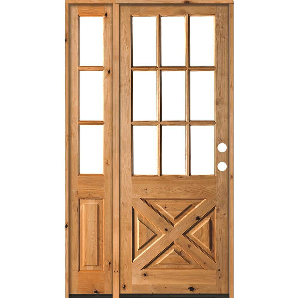 Krosswood Doors 50 in. x 96 in. Knotty Alder 2-Panel Left-Hand