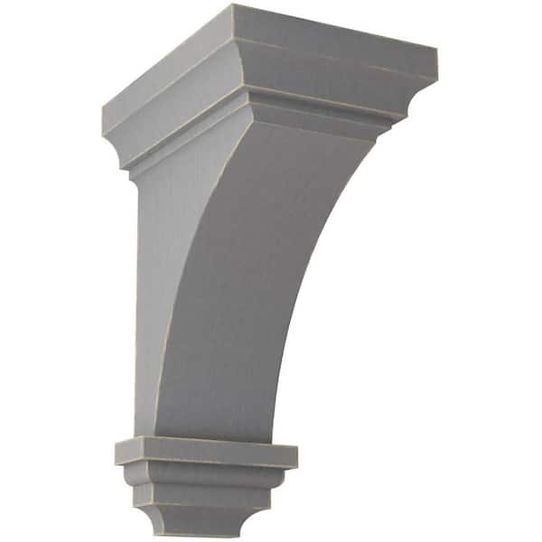 Ekena Millwork 5 in. x 10 in. x 5-3/4 in. Pebble Grey Medium Jefferson Wood Vintage Decor Corbel