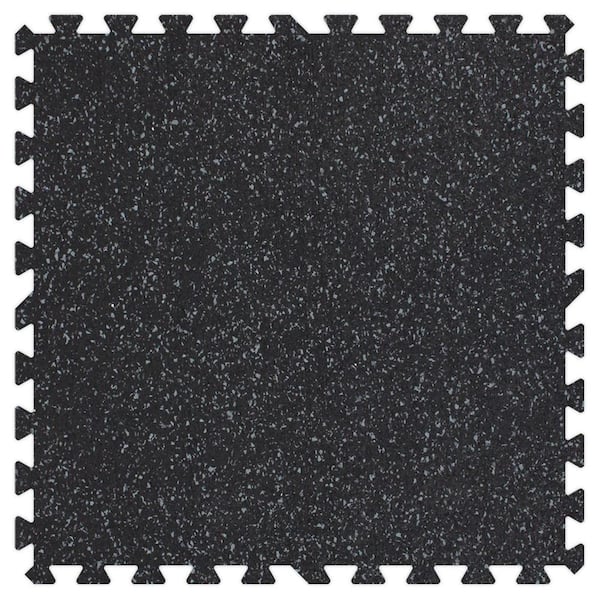 Groovy Mats Grey Speck 24 in. x 24 in. Rubber Comfortable Mat (48 sq.ft. / Case)