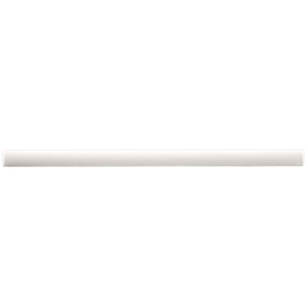 Castillo Demi-Bullnose Matte White 1/2 in. x 12 in. Matte Ceramic Wall Tile Trim