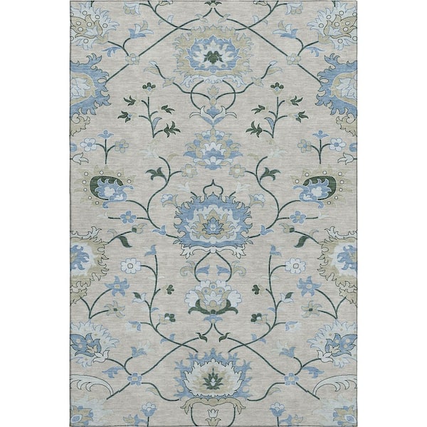 Mayfield Premium Machine Washable Abstract AMF2291 Beige 9 ft. x 12 ft. Area Rug