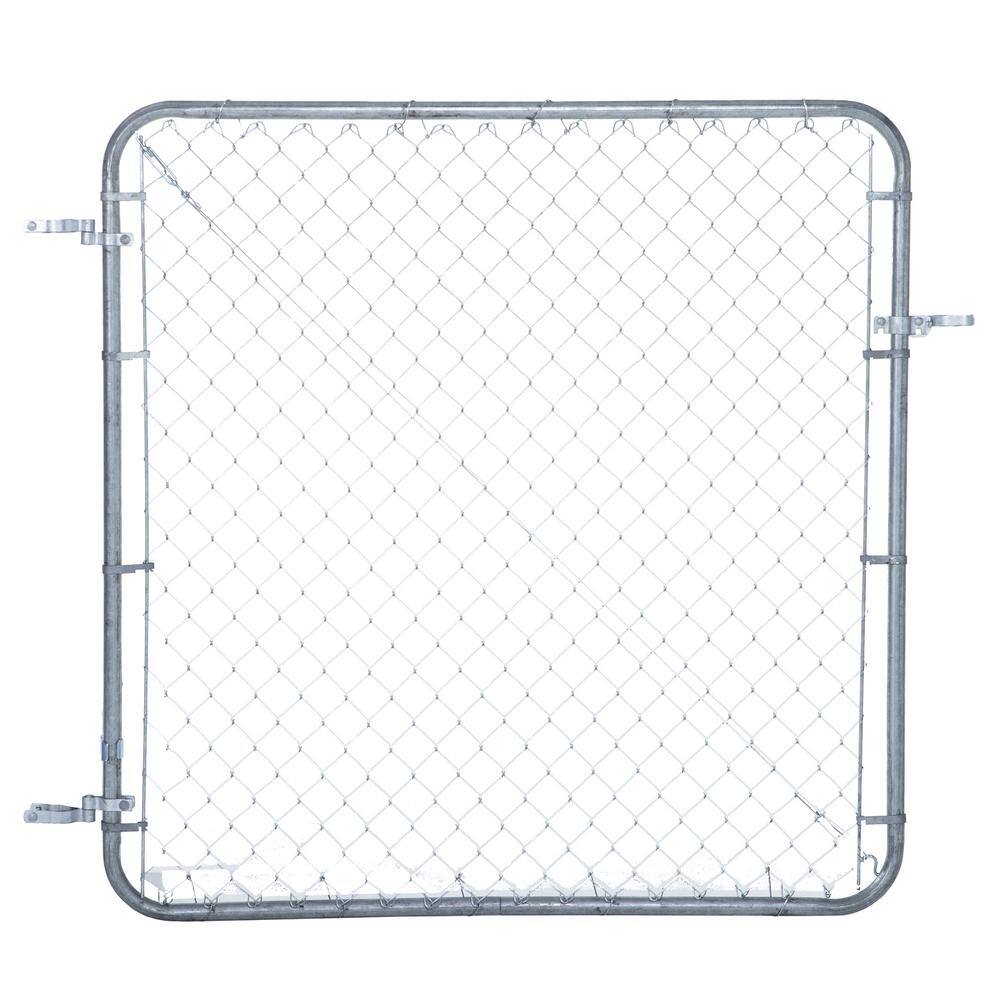 Adjustable Silver Chain Link Walk-Through Gate Kit, 4' x 6'