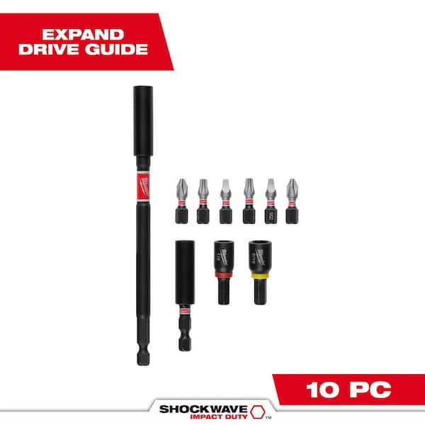 SHOCKWAVE Impact Duty Alloy Steel Screw Driver Bit Set (10-Piece)