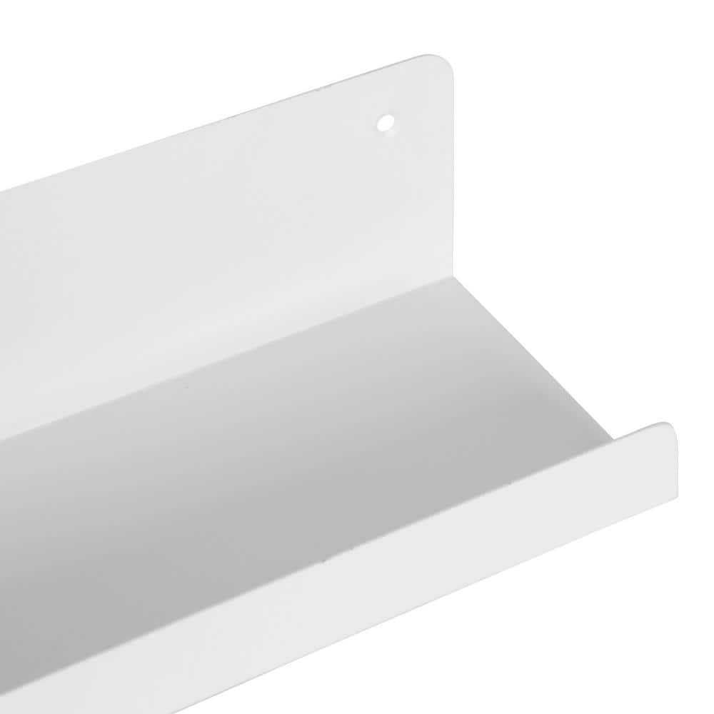 Mezzo White Metal Floating Wall Ledge Shelf Set