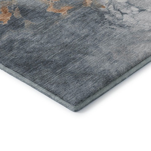 Mayfield Premium Machine Washable Abstract AMF1841 Gray 8 ft. x 10 ft. Area Rug