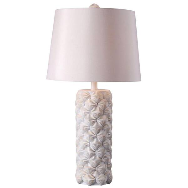 Unbranded Shell 29 in. Antique White Table Lamp