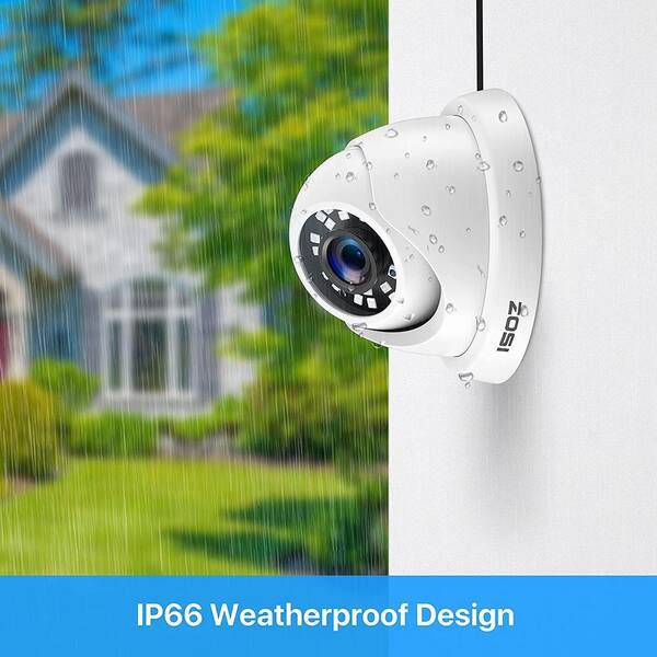 ZOSI Wired 1080p White Indoor Dome TVI Security Camera Compatible