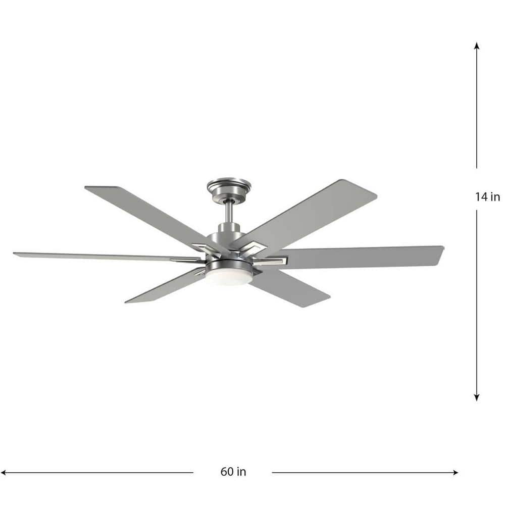 Dallam 60" Brushed Nickel LED Ceiling Fan with Remote
