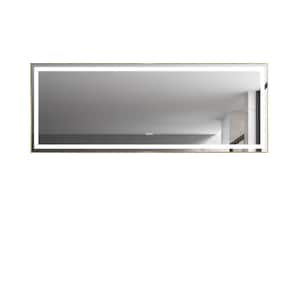 96 in. W x 36 in. H Rectangular Aluminium Framed Anti-Fog Dimmable LED Wall Bathroom Vanity Mirror in Gold