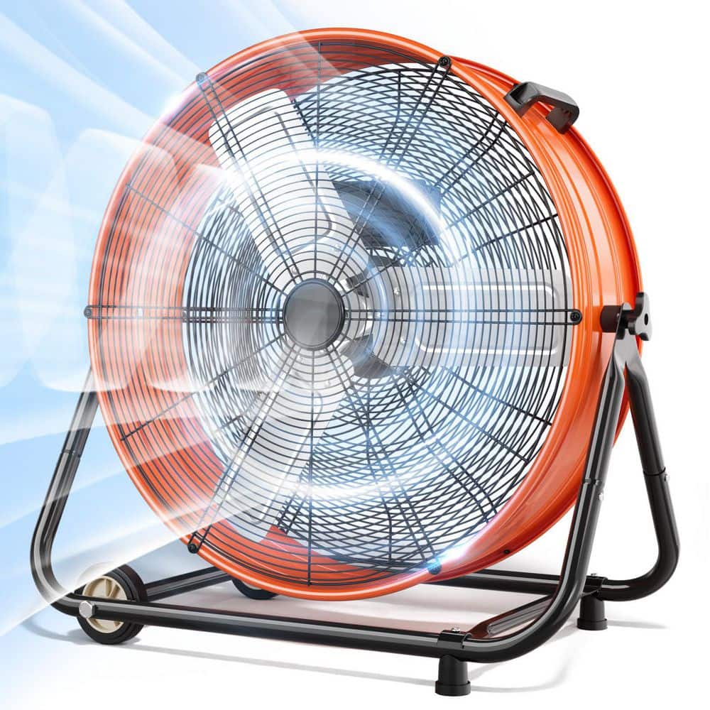 30 in. 14000 CFM Heavy Duty 3-Speed Industrial Drum Fan with 360-Degree Tilt in Orange price history on PriceWatchPro