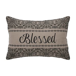 Custom House Natural Primitive Black Country Blessed Jacquard 9.5 in. x 14 in. Throw Pillow