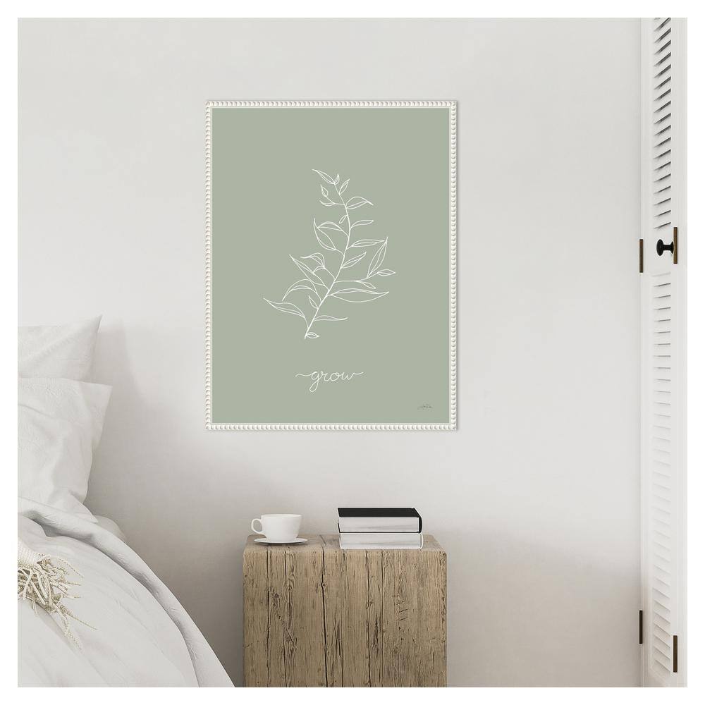 Sylvie Beaded White Framed Botanical Canvas Wall Art