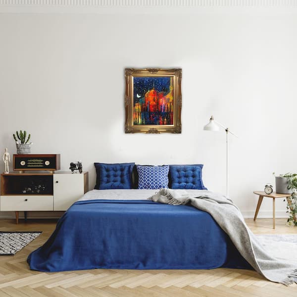 LA PASTICHE 28 in. x 32 in. "Night Reproduction with Victorian Gold Frame " by Justyna Kopania Framed Wall Art