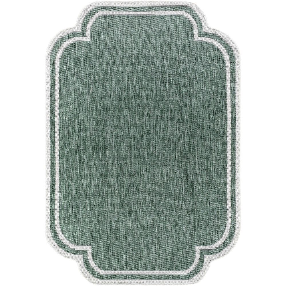 Miami Beach Medium Green Traditional Solid Color 5 ft. 3 in. x 7 ft. Indoor/Outdoor Area Rug price history on PriceWatchPro