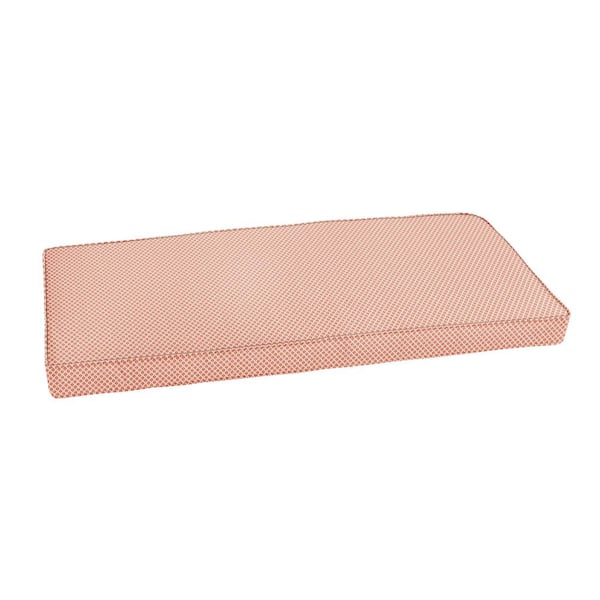 SORRA HOME 37 x 17 x 2 Outdoor Rectangular Bench Cushion in Sunbrella Detail Persimmon