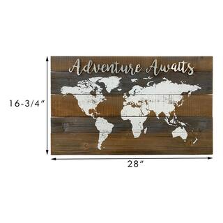 Sfondo Fotografico Adventure Awaits Con Mappa Del Mondo 2,1x1,5 M - Decorazione In Vinile Per Feste A Tema Viaggio E Addii Al Nubilato