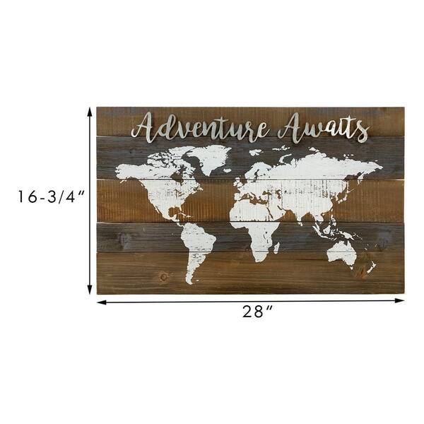 Sfondo Fotografico Adventure Awaits Con Mappa Del Mondo 2,1x1,5 M - Decorazione In Vinile Per Feste A Tema Viaggio E Addii Al Nubilato