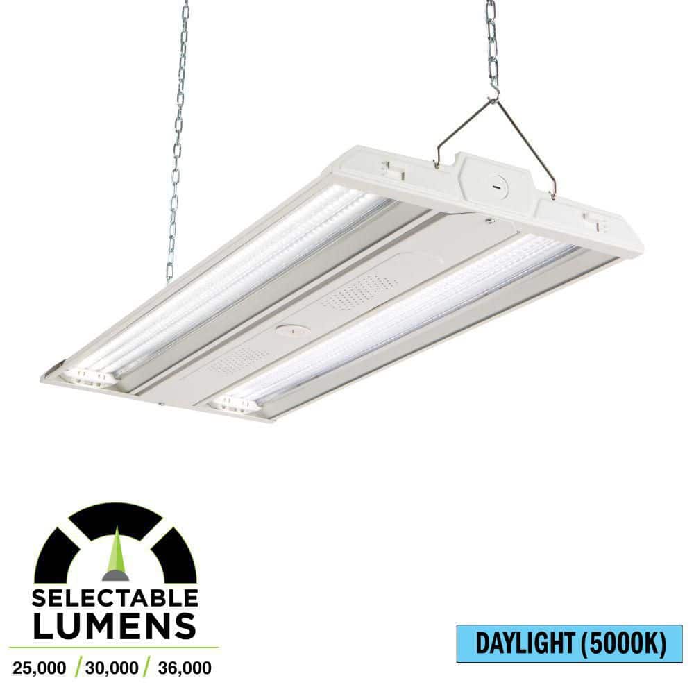 Commercial Electric - 28 in. 36000 Lumen Selectable Linear White LED High Bay Light, 5000K, Adjustable Beam Angles, 120-277V, 0-10V Dimmable
