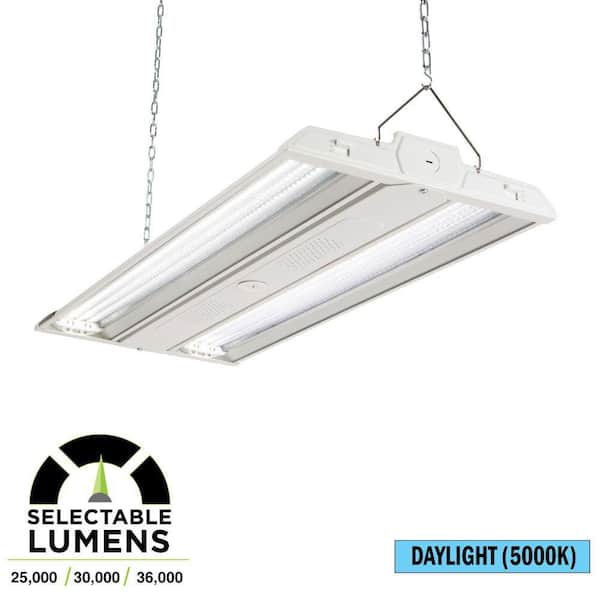 28 in. 36000 Lumen Selectable Linear White LED High Bay Light, 5000K, Adjustable Beam Angles, 120-277V, 0-10V Dimmable