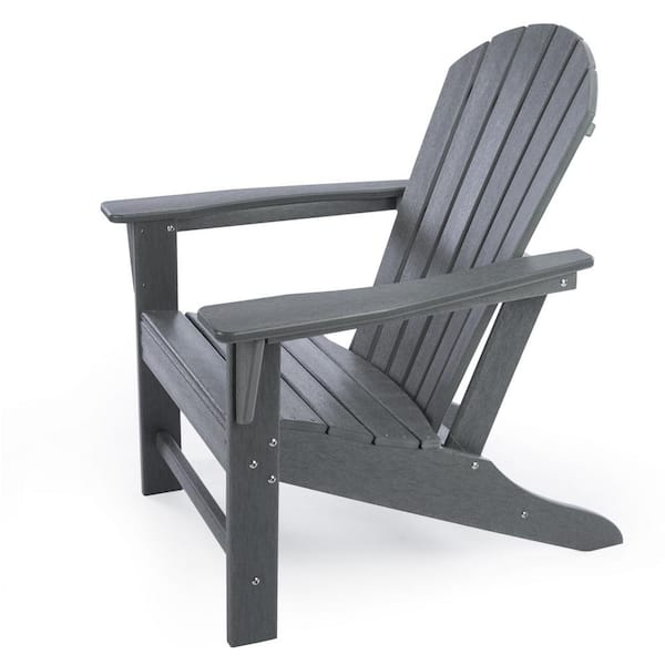 LAYRIAR Classic Slate Gray Outdoor Plastic Adirondack Chair