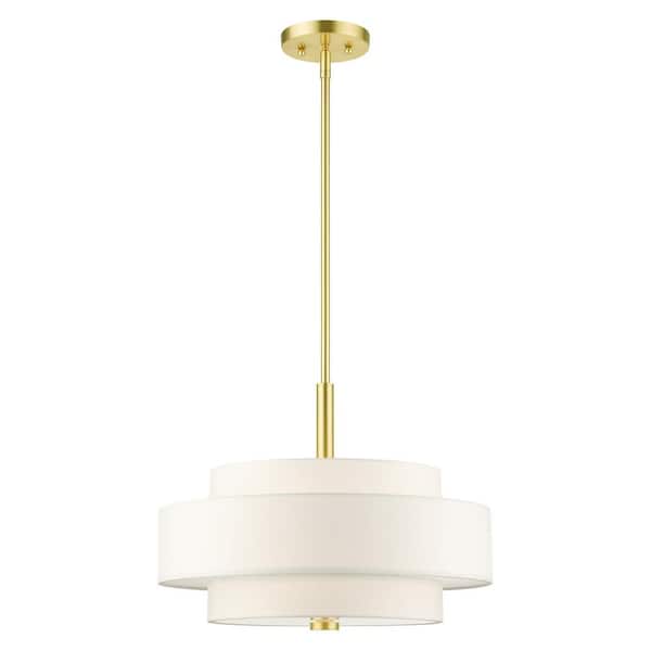 Mercury 4 Light Satin Brass Pendant