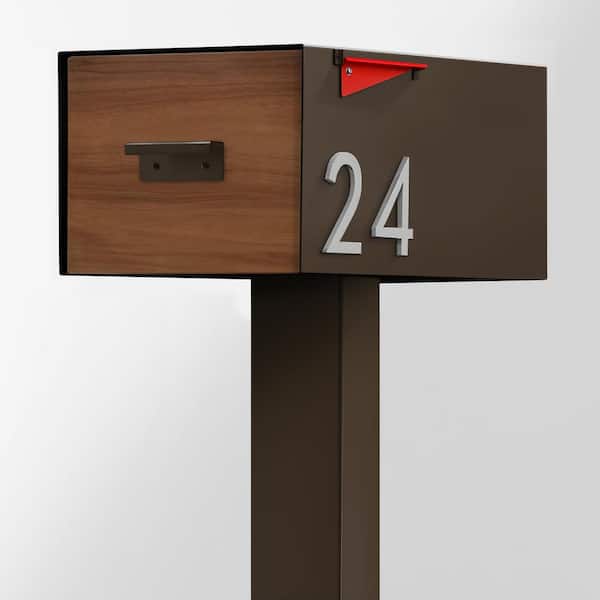 Large Malone Malone Post Mounted Mailbox with Sublimated Wood Door