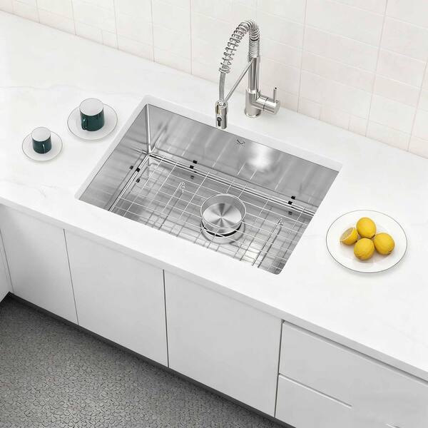 Wudkey 23 in. x 18 in. Undermount Single Bowl 16 Gauge Silver