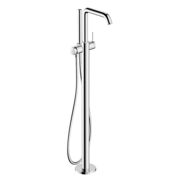 Hansgrohe Tecturis S 1-Handle Freestanding Tub Faucet in Chrome Valve Not Included