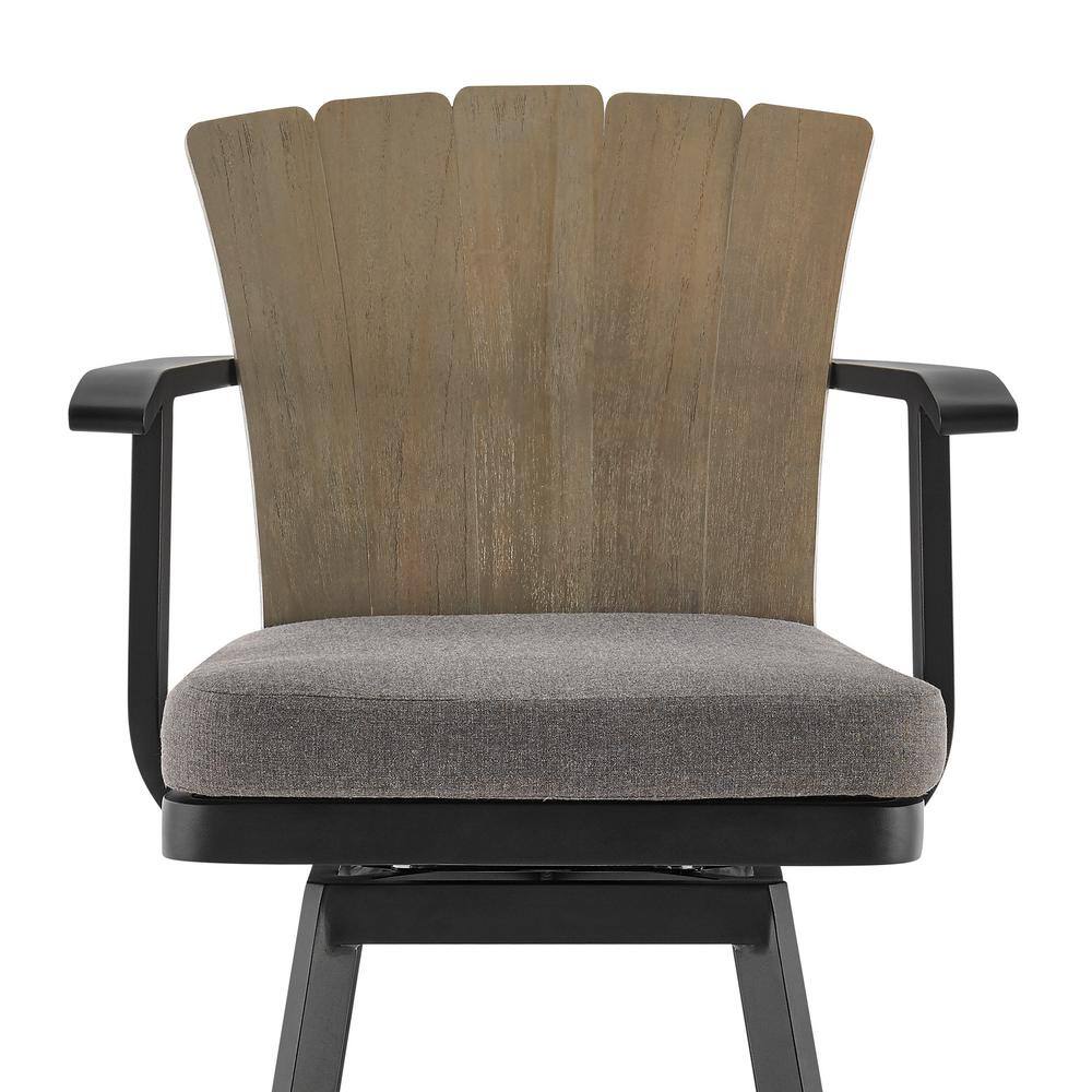 Hazel Teak and Aluminum Outdoor Swivel Chair with Cushions